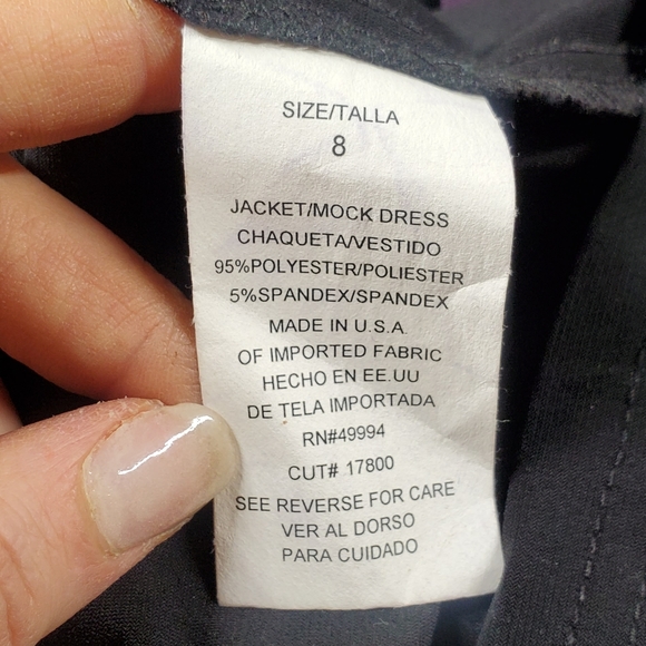 R&M Richard's Purple and Black Jacket Mock Dress Twofer - Picture 7 of 11